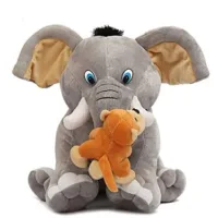 Cute Elephant with Monkey Friend - Adorable Soft Toy Duo for Endless Fun and Play - 27 cm Grey - Perfect for anyone