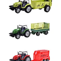 Zubblo Diecast Farm Tractor with Horse Transport Trailer Trolley– Pull Back, Durable Metal Toy for Kids’ Imaginative Play (Any 1)